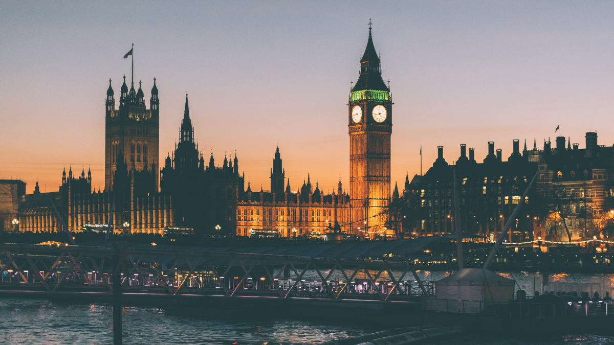 Big Ben and river view in London