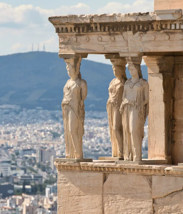 Family Exploring the Parthenon